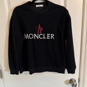 Moncler Logo Men's Black Cotton Sweatshirt Size Medium